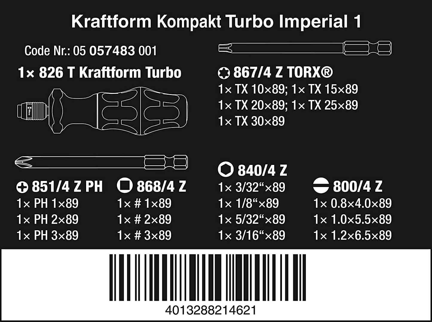 Kraftform Kompakt Turbo Imperial 1, Steckschlüssel