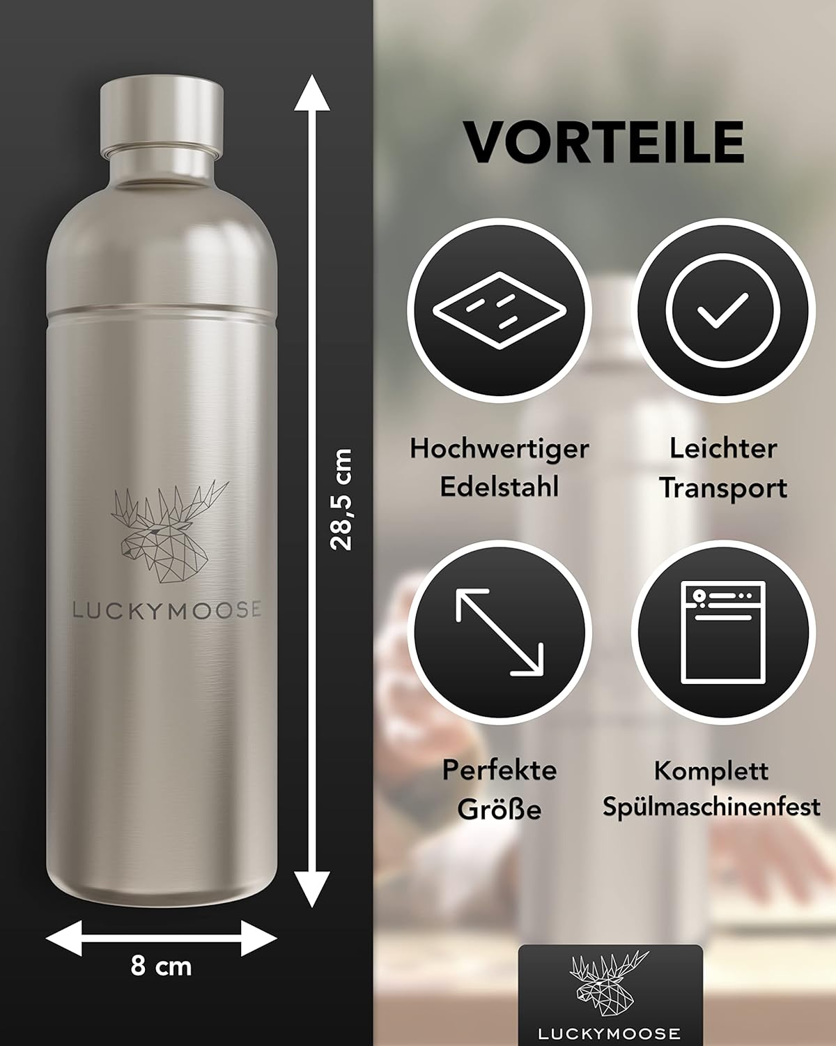 Trinkflasche, 2x Edelstahl