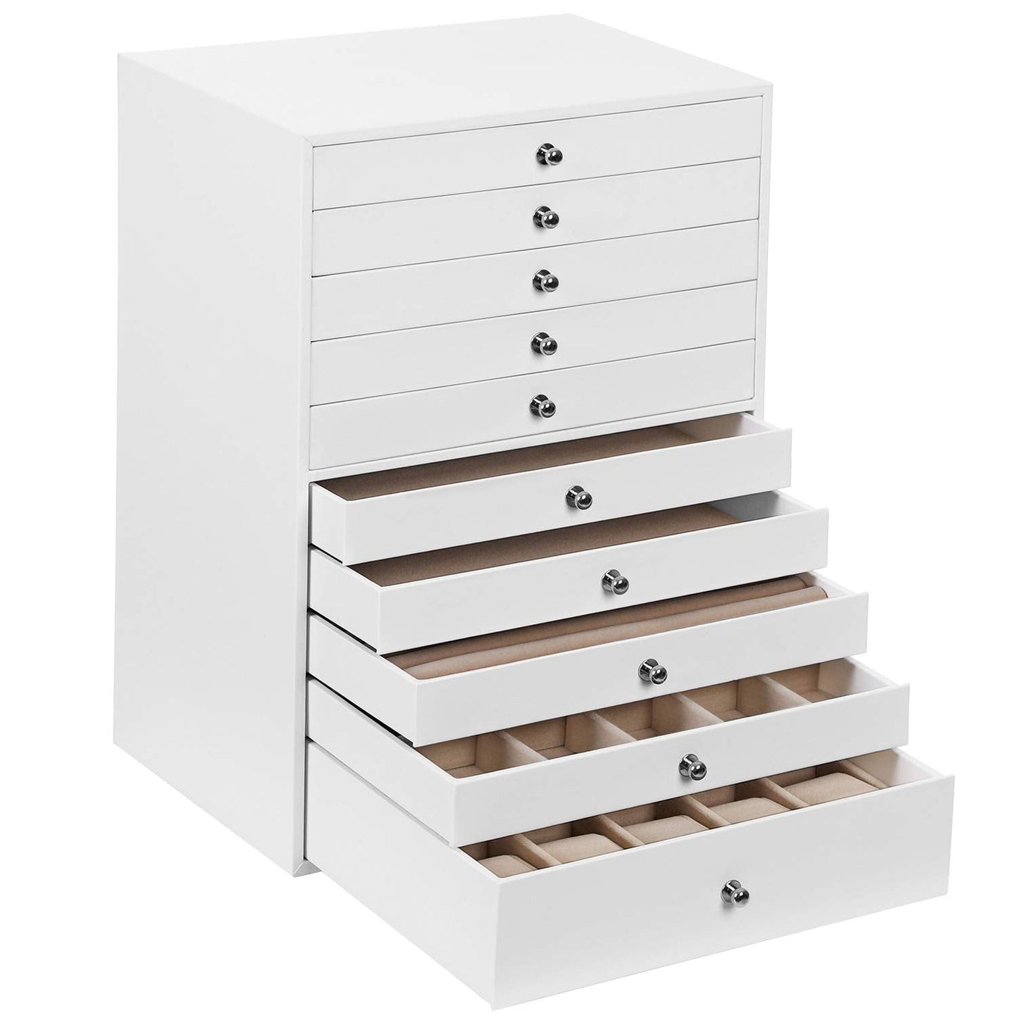 Schmuckschatulle, Schmuckschatulle, weiss + beige