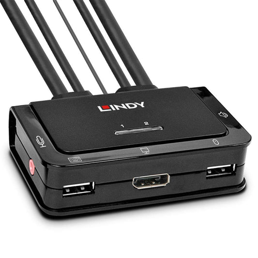 2 Port DisplayPort 1.2, USB 2.0 & Audio Cable KVM Switch, KVM-Switch, DisplayPort 1.2, USB 2.0 & Audiokabel KVM Switch