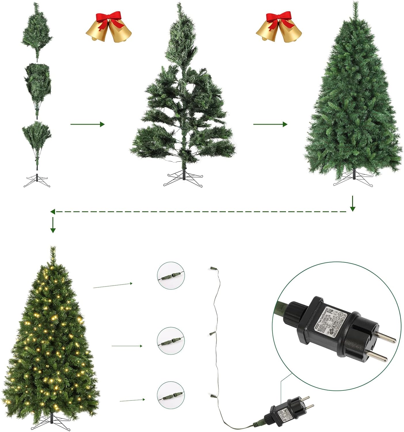 Künstlicher Weihnachtsbaum mit Beleuchtung