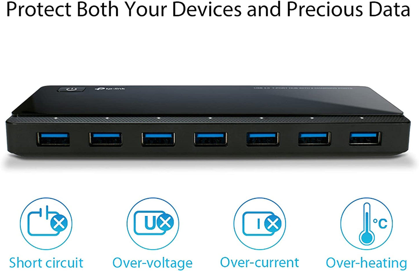 7-Port-USB-3.0-Hub mit 2 Ladeports (UH720), USB-Hub
