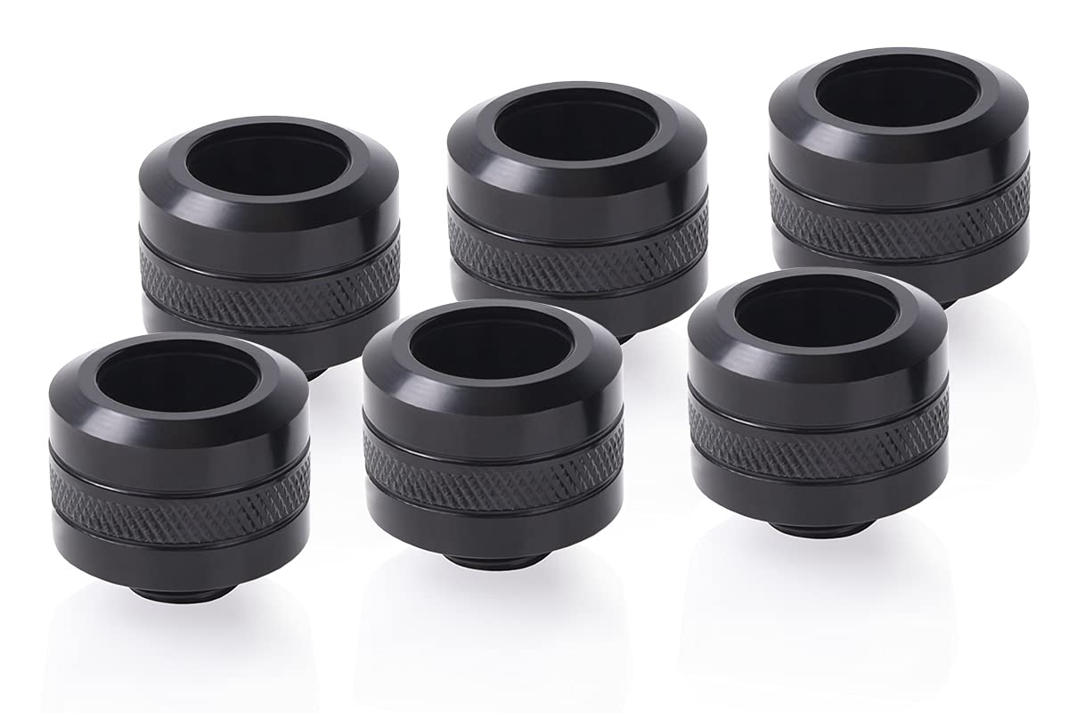 Eiszapfen PRO 16mm HardTube Fitting G1/4 - Deep Black Sixpack, Verbindung