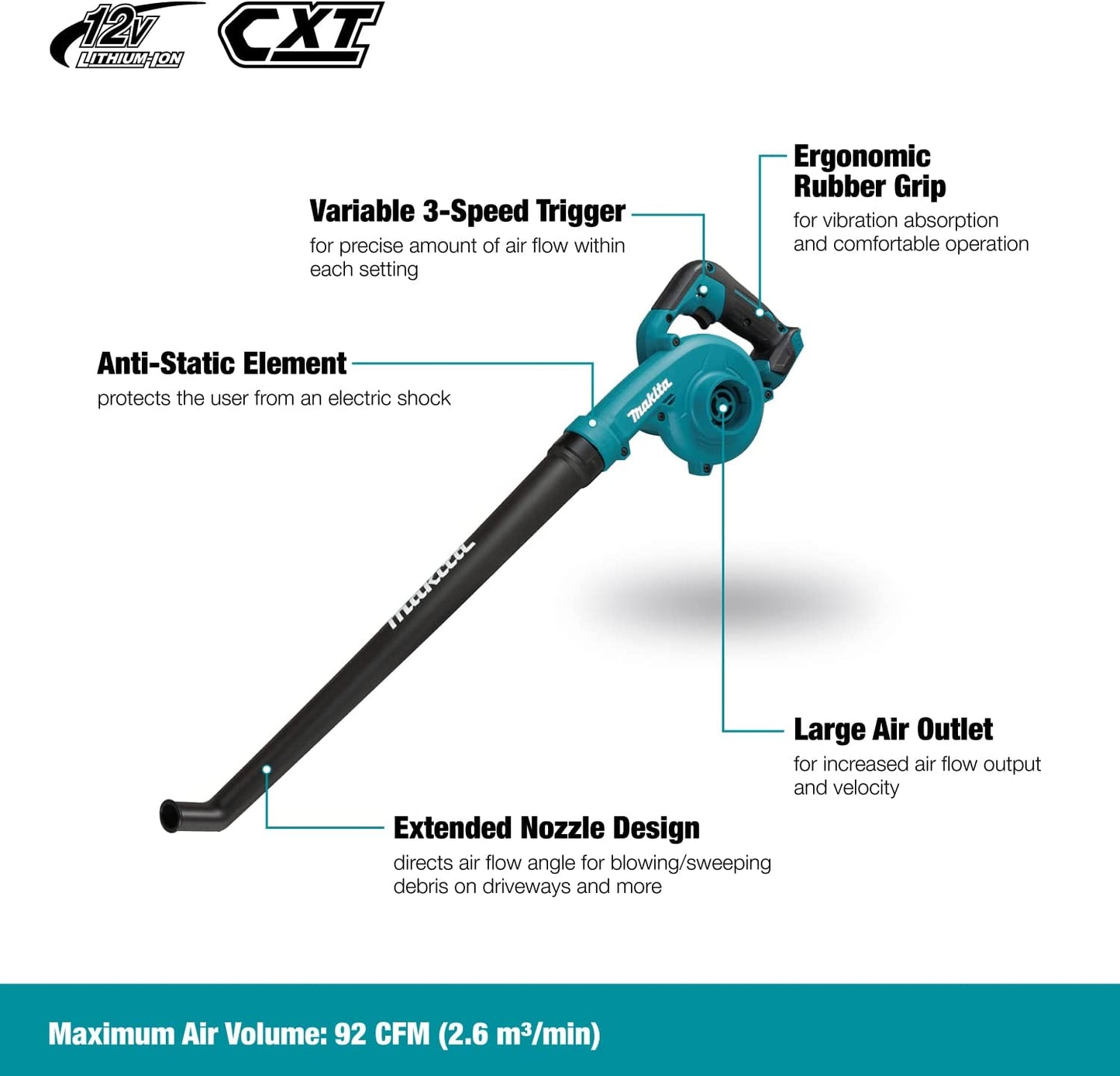 Akku-Gebläse UB101DZ, 12Volt, Laubgebläse