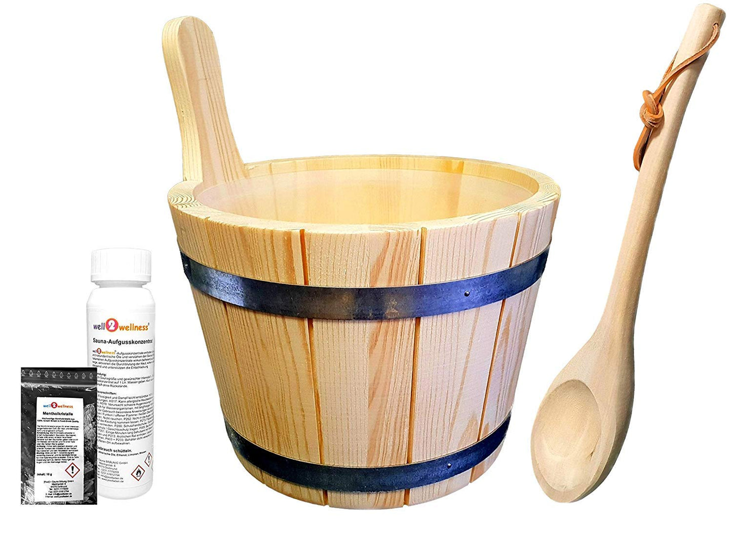 Saunakübel Set 5-tlg, Set Kübel aus Nadelholz