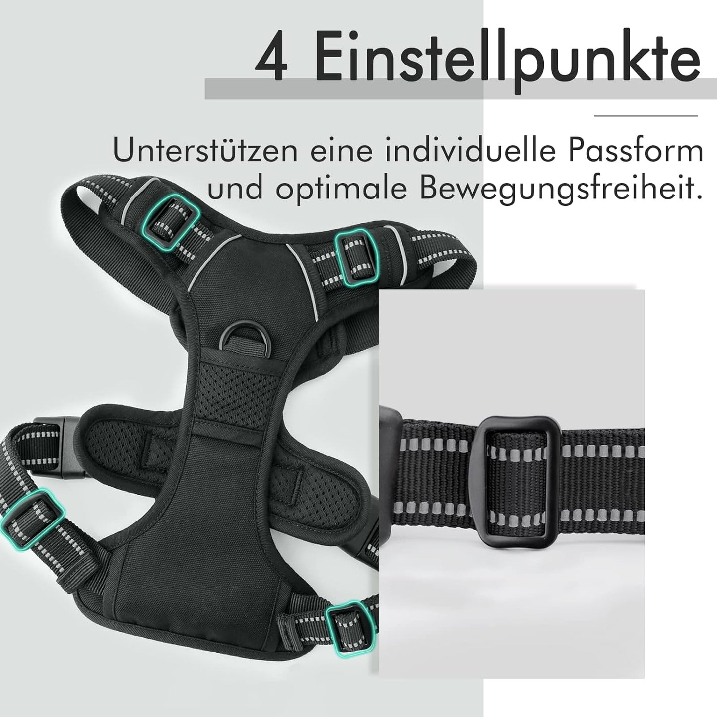 No-Pull Hundegeschirr, L (1er Pack) Schwarz