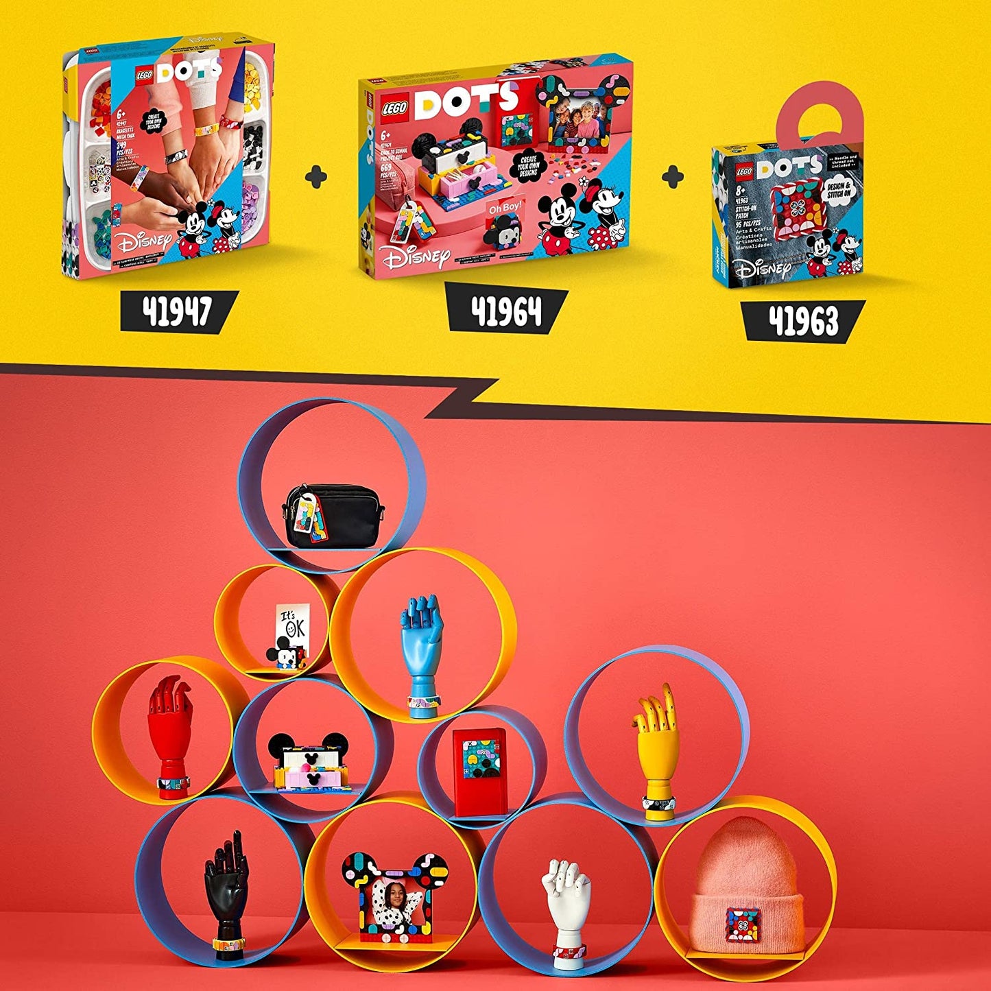 41964 DOTS Disney Micky & Minnie Kreativbox zum Schulanfang, Konstruktionsspielzeug