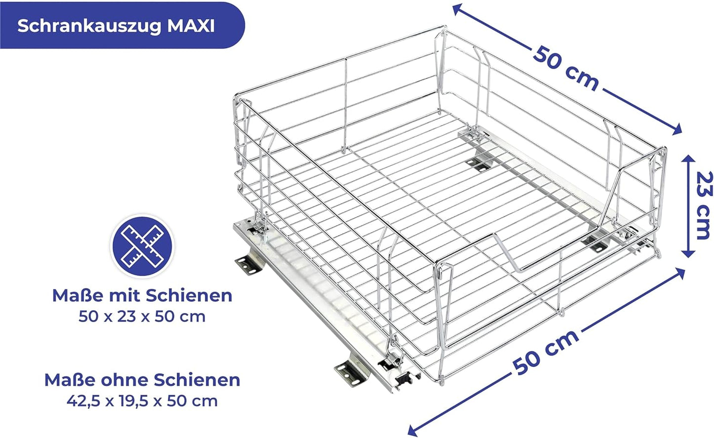 Schrankauszug, Schrankauszug Maxi, Stahl
