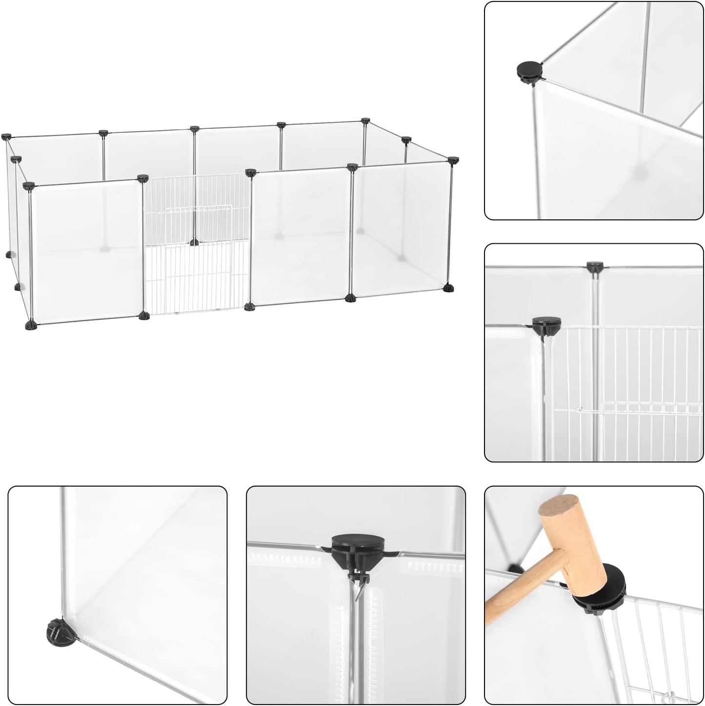 Freigehege für Kleintiere, Transparent; Mit Tür