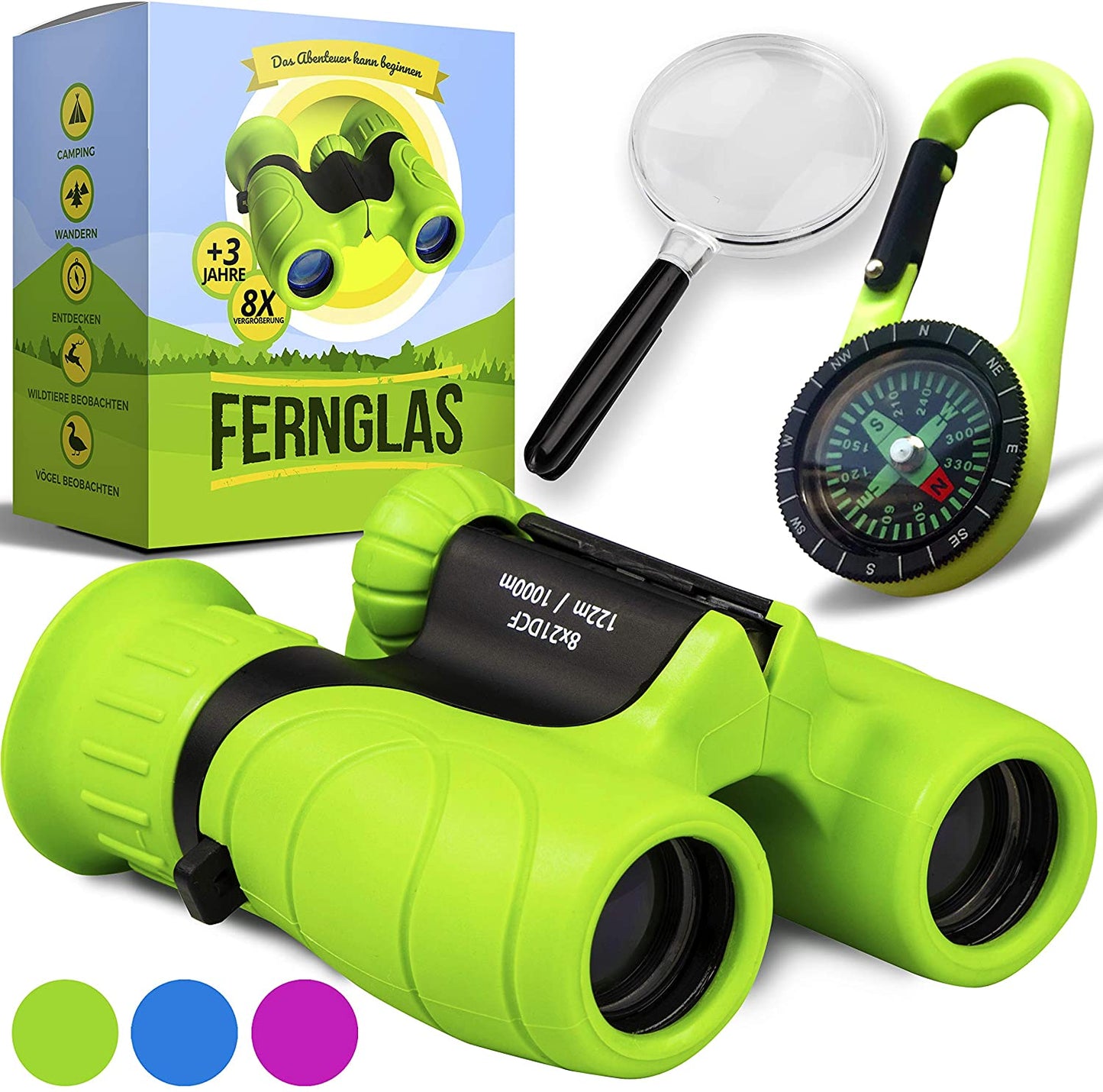 Kinderfernglas, Kinderfernglas 8x21, grün