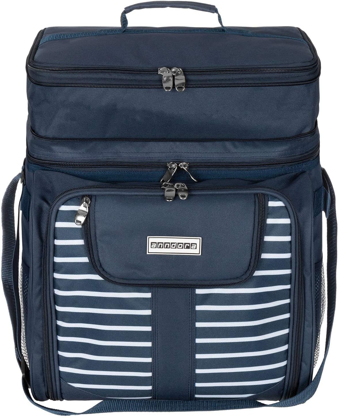 Picknicktasche, Navy Blau Weiss
