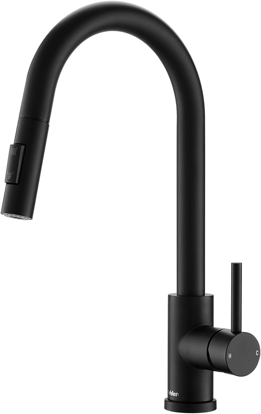 Wasserhahn ausziehbar, schwarz, Schwarz Hochdruck