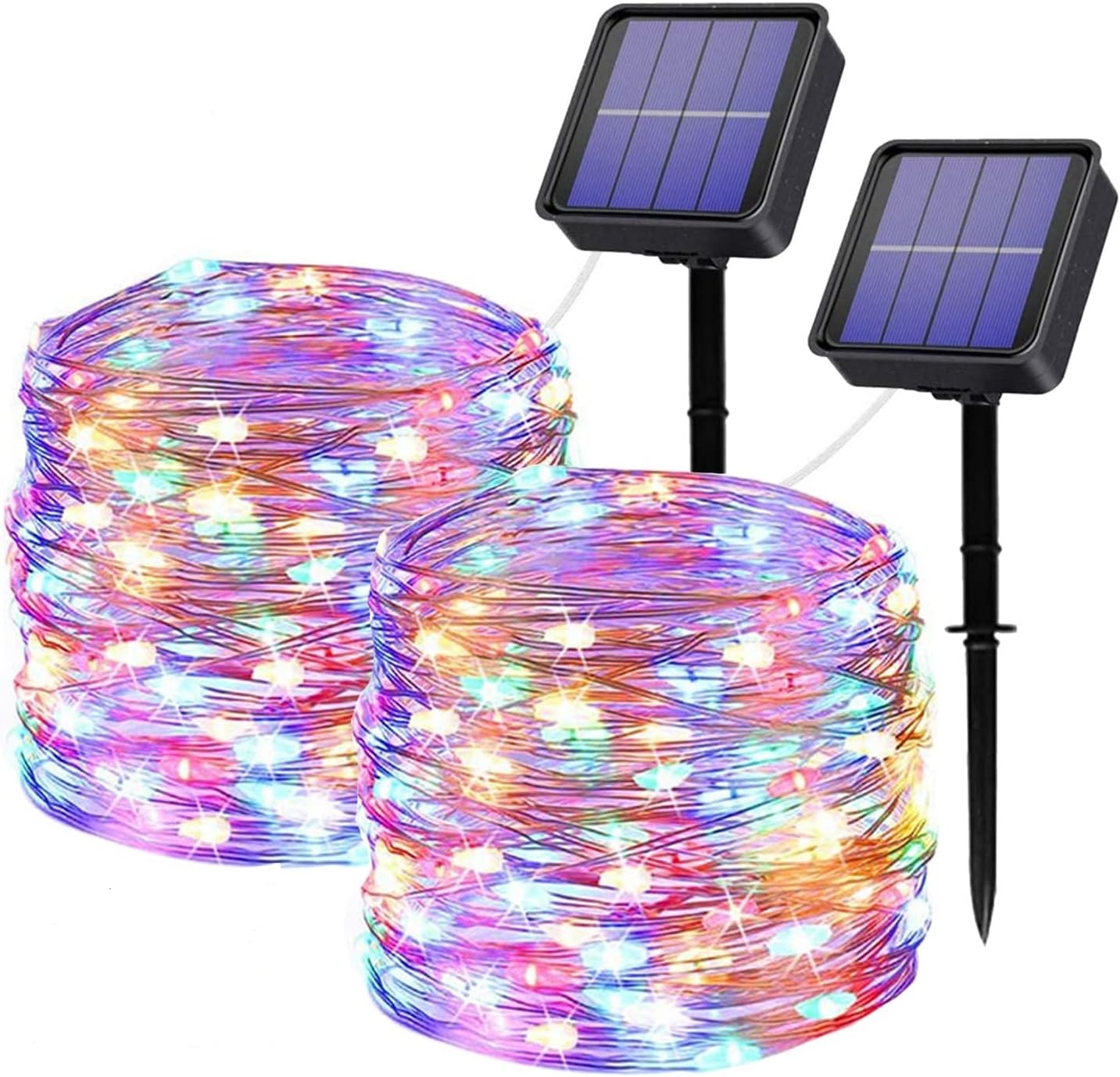 Solar Lichterkette 2er Set, Bunt