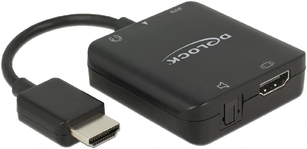 Adapter HDMI Stecker > HDMI + TOSLINK S/PDIF + 3,5mm Klinkenbuchse