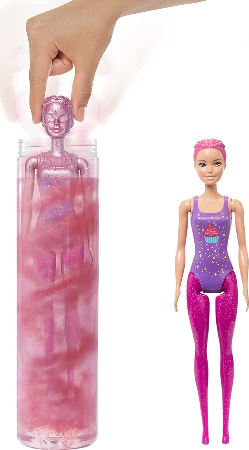 Barbie Color Reveal Glitzer! Haarwechsel Puppe Glitzerpink mit 25 Überraschungen
