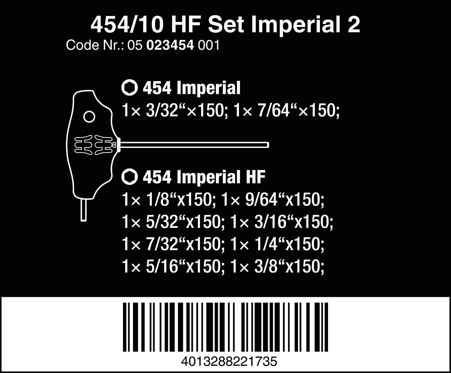 454/10 HF Set Imperial 2 Quergriff-Schraubendreher + Rack, 10-teilig