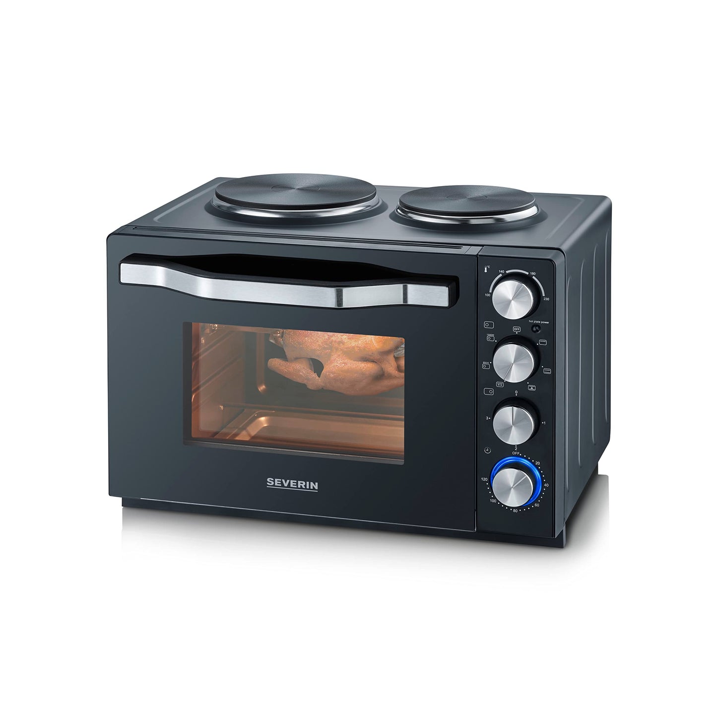 Back- & Toastofen TO 2074, Mini-Backofen, Schwarz/Edelstahl 30L