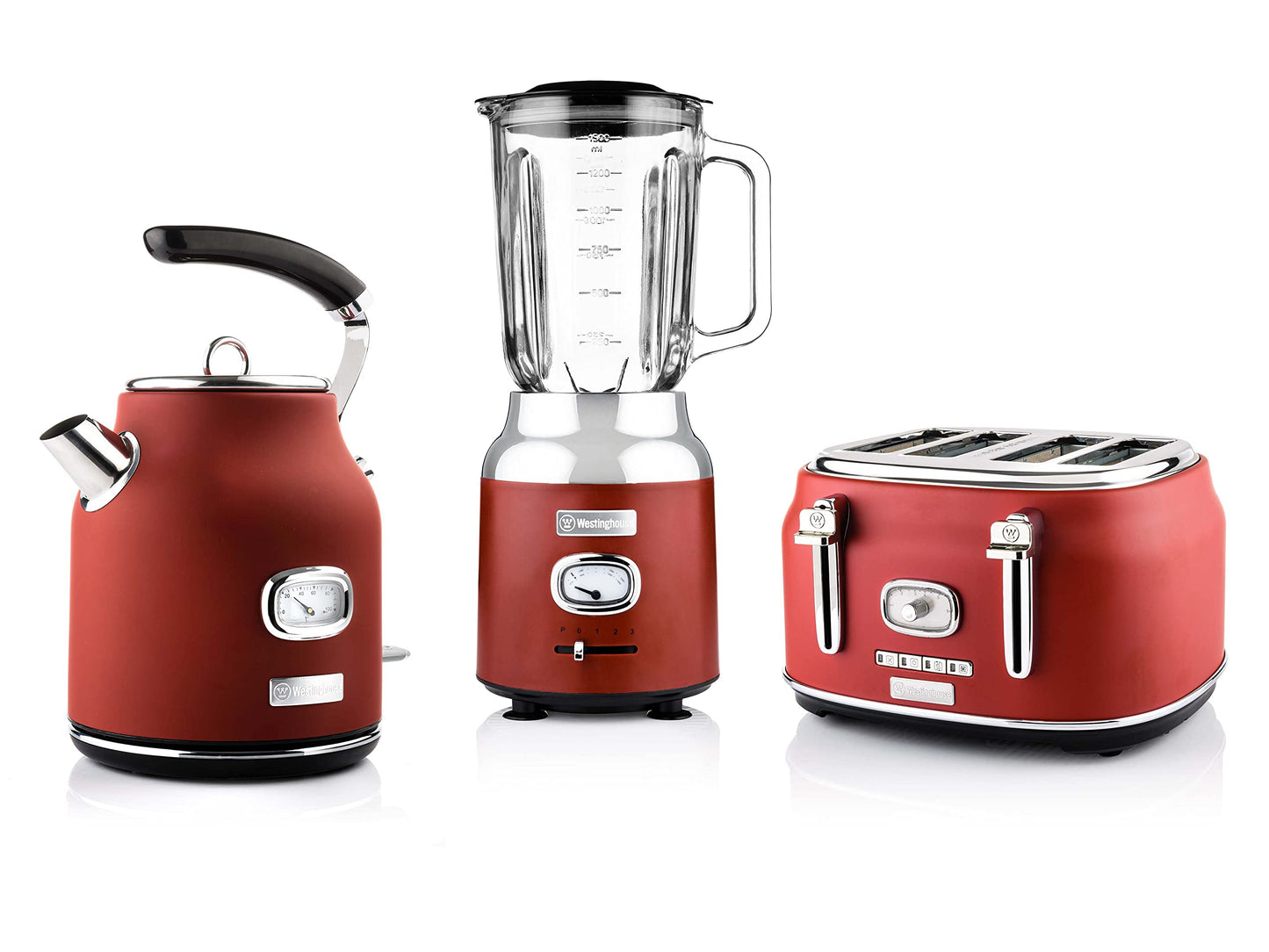 Frühstück-Set, Frühstück-Set mit 4-Scheiben Toaster rot