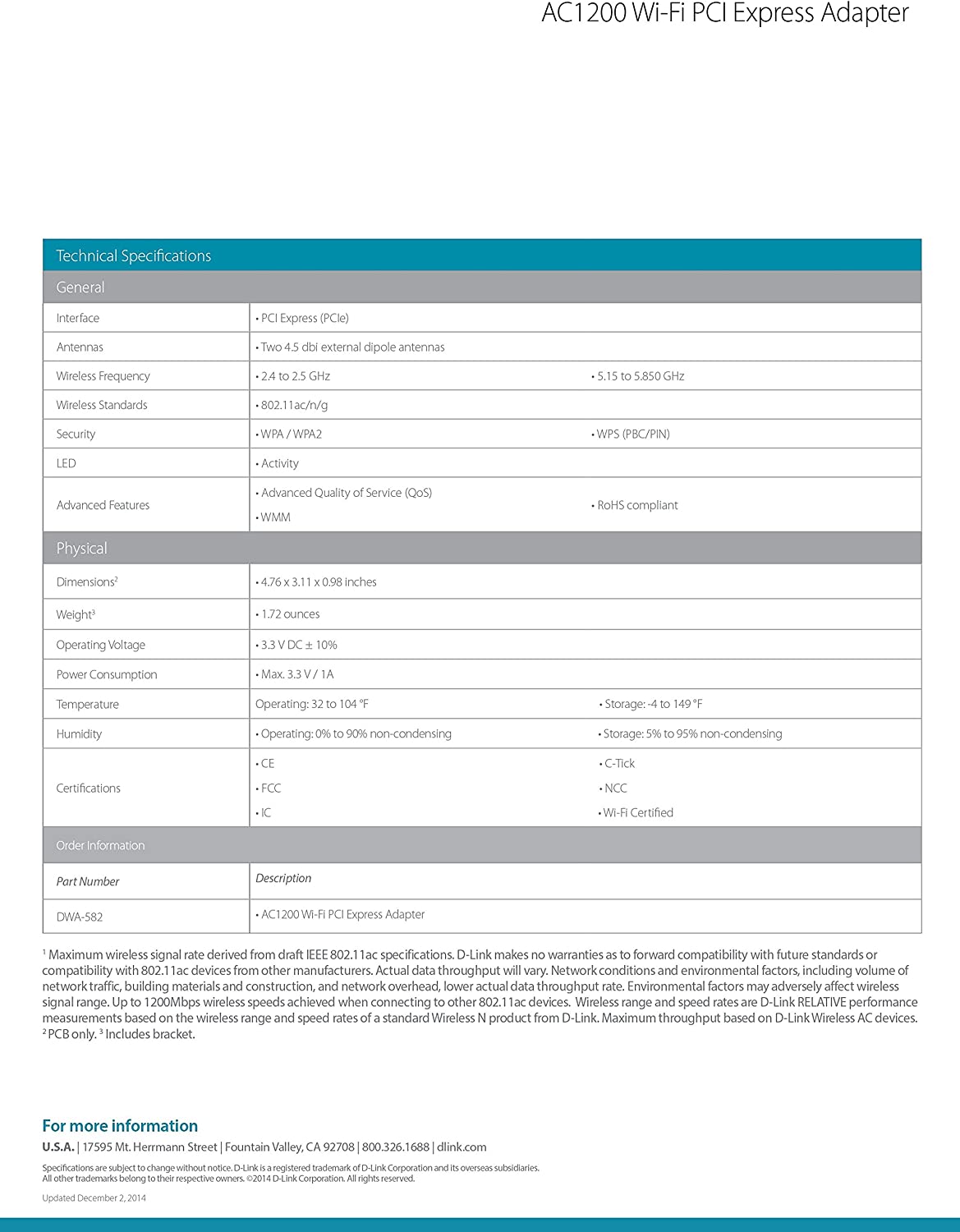 DWA-582, WLAN-Adapter