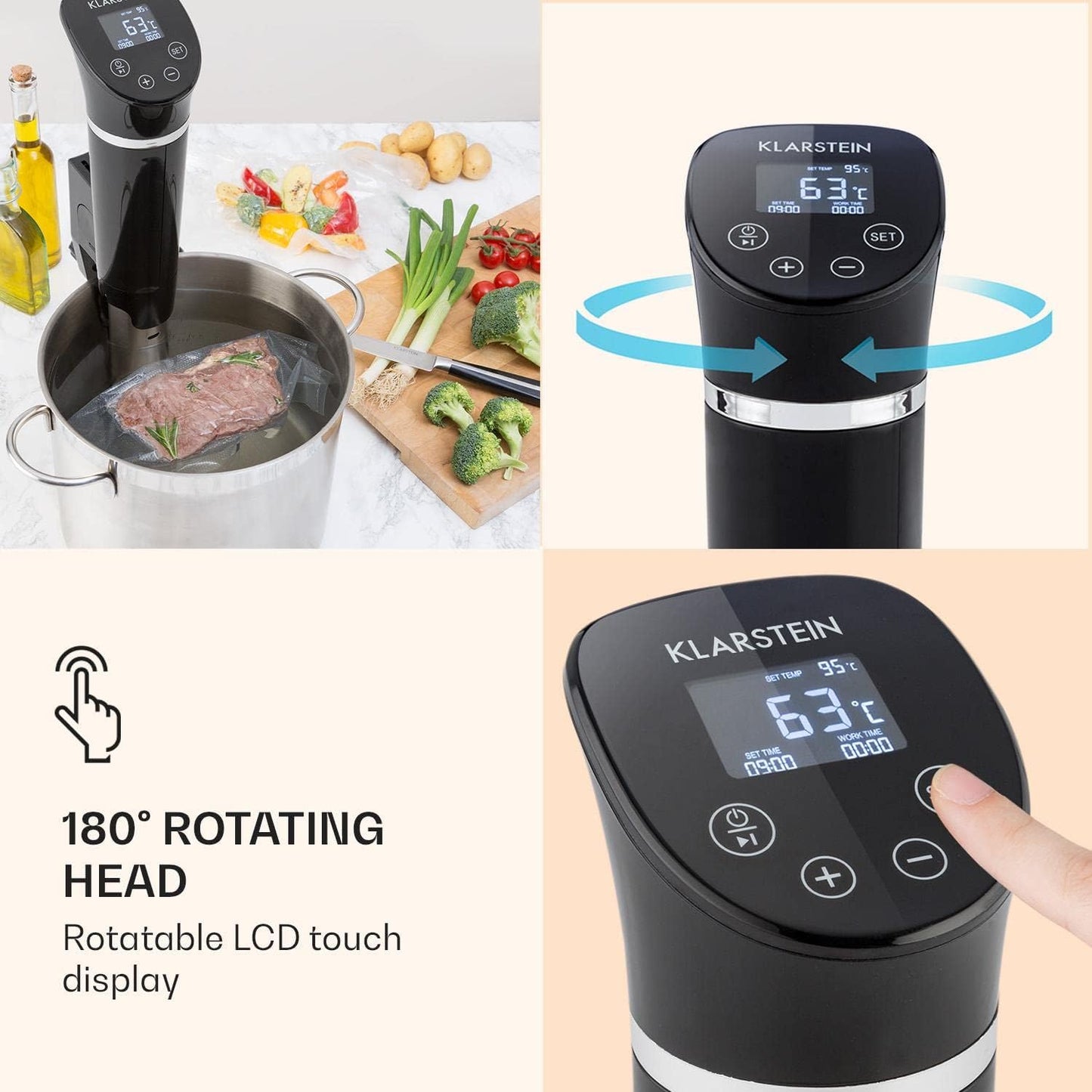 Quickstick- Sous-Vide Garer, flex; Schwarz