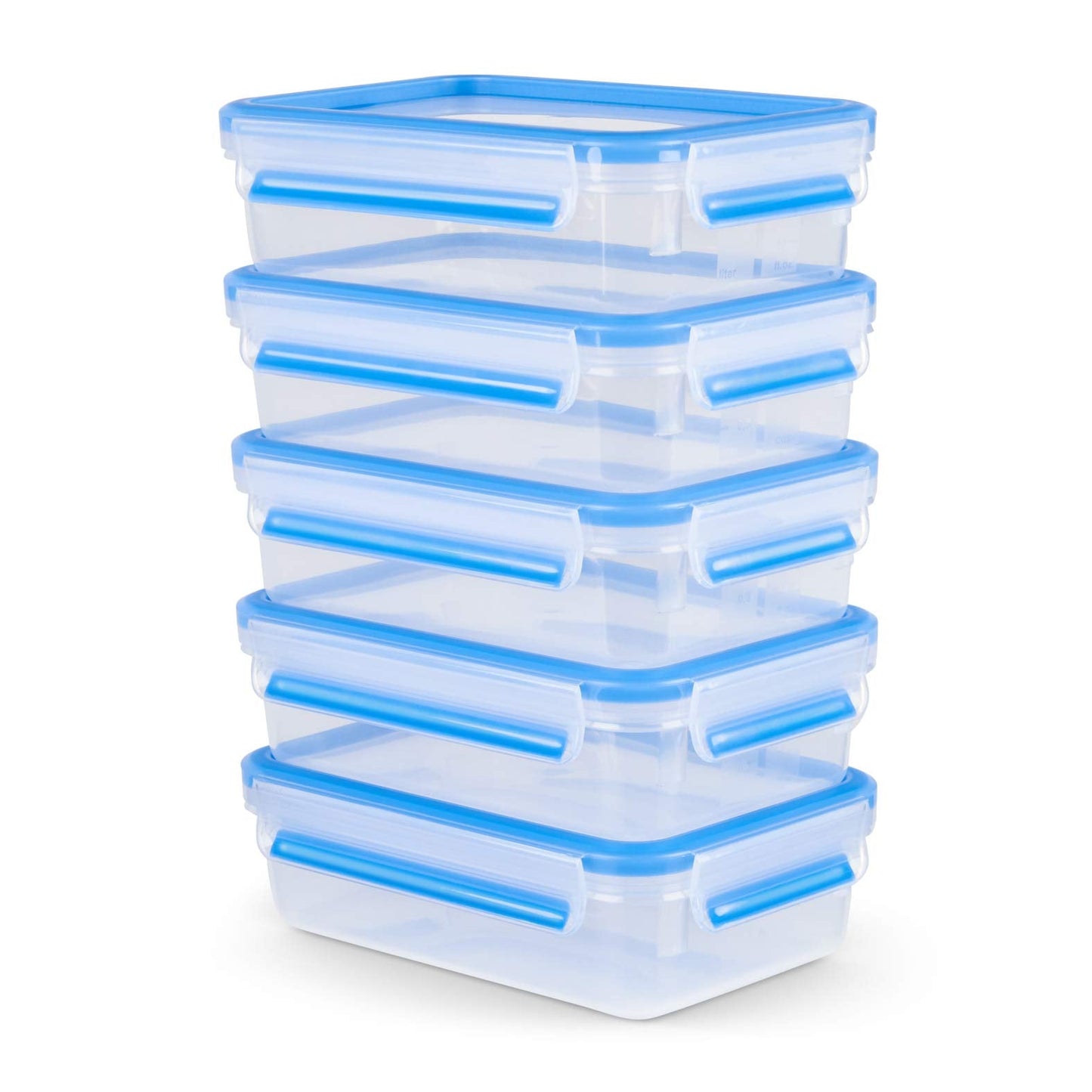 Clip & Close, Transparent / Blau, 5 X 0,8 L