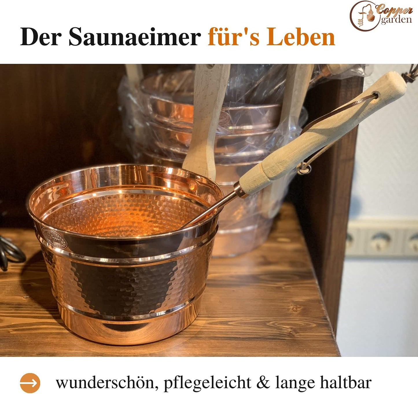 Saunakübel Set, Set Eimer & Kelle