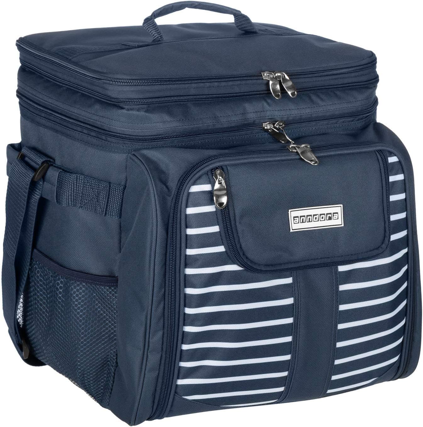 Picknicktasche, Navy Blau Weiss
