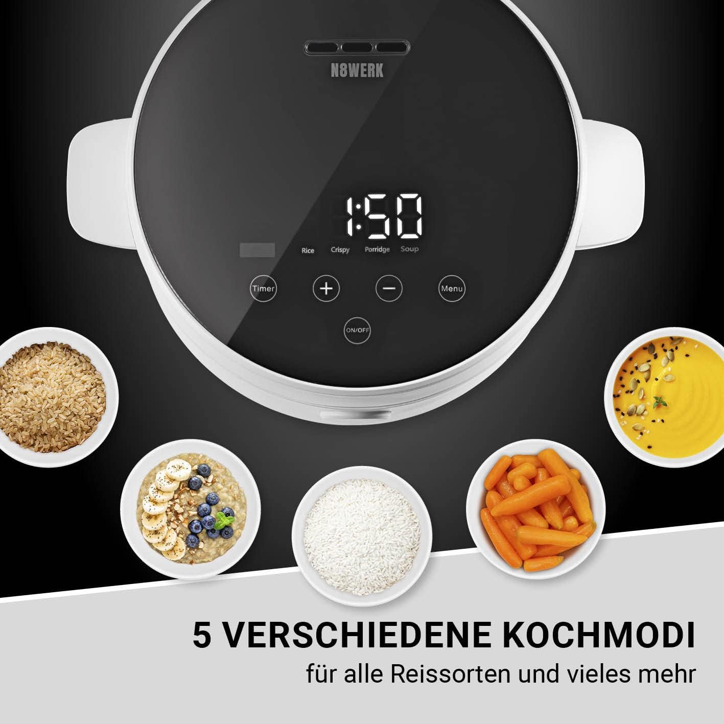 Digitaler Reiskocher, Moonlight White