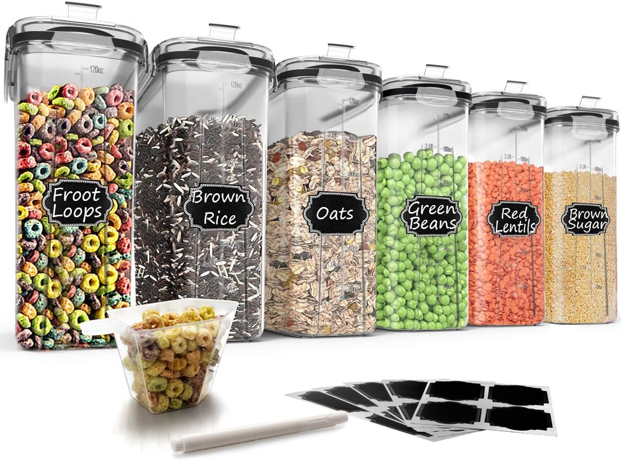 Müsli Behälter Set, Schwarz, Transparent