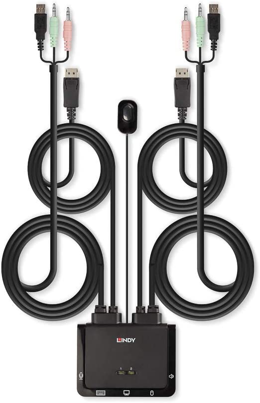 2 Port DisplayPort 1.2, USB 2.0 & Audio Cable KVM Switch, KVM-Switch, DisplayPort 1.2, USB 2.0 & Audiokabel KVM Switch