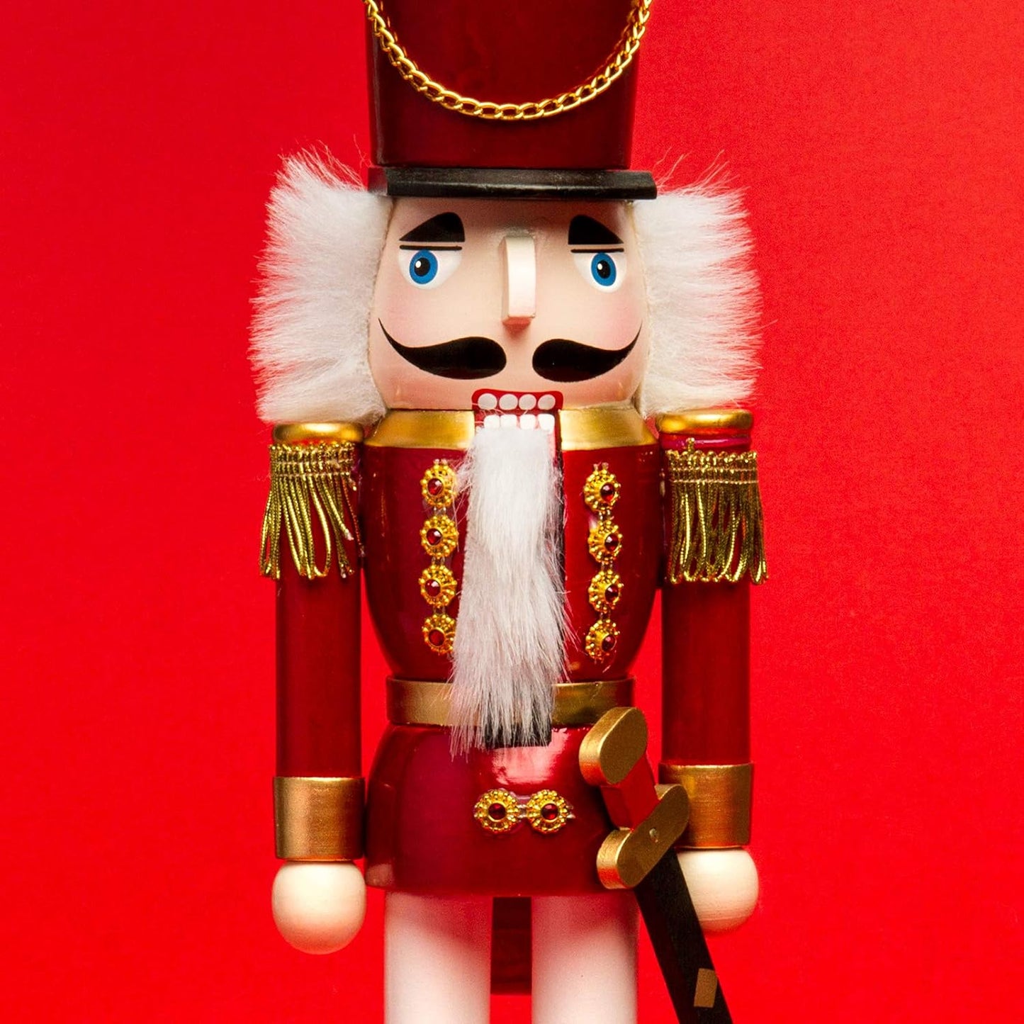 NK-I Nussknacker Soldat, Soldat Rot Weiss, Höhe ca. 38 cm