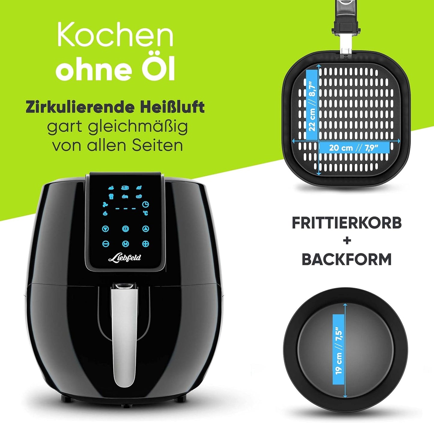 XXL-Heissluftfritteuse