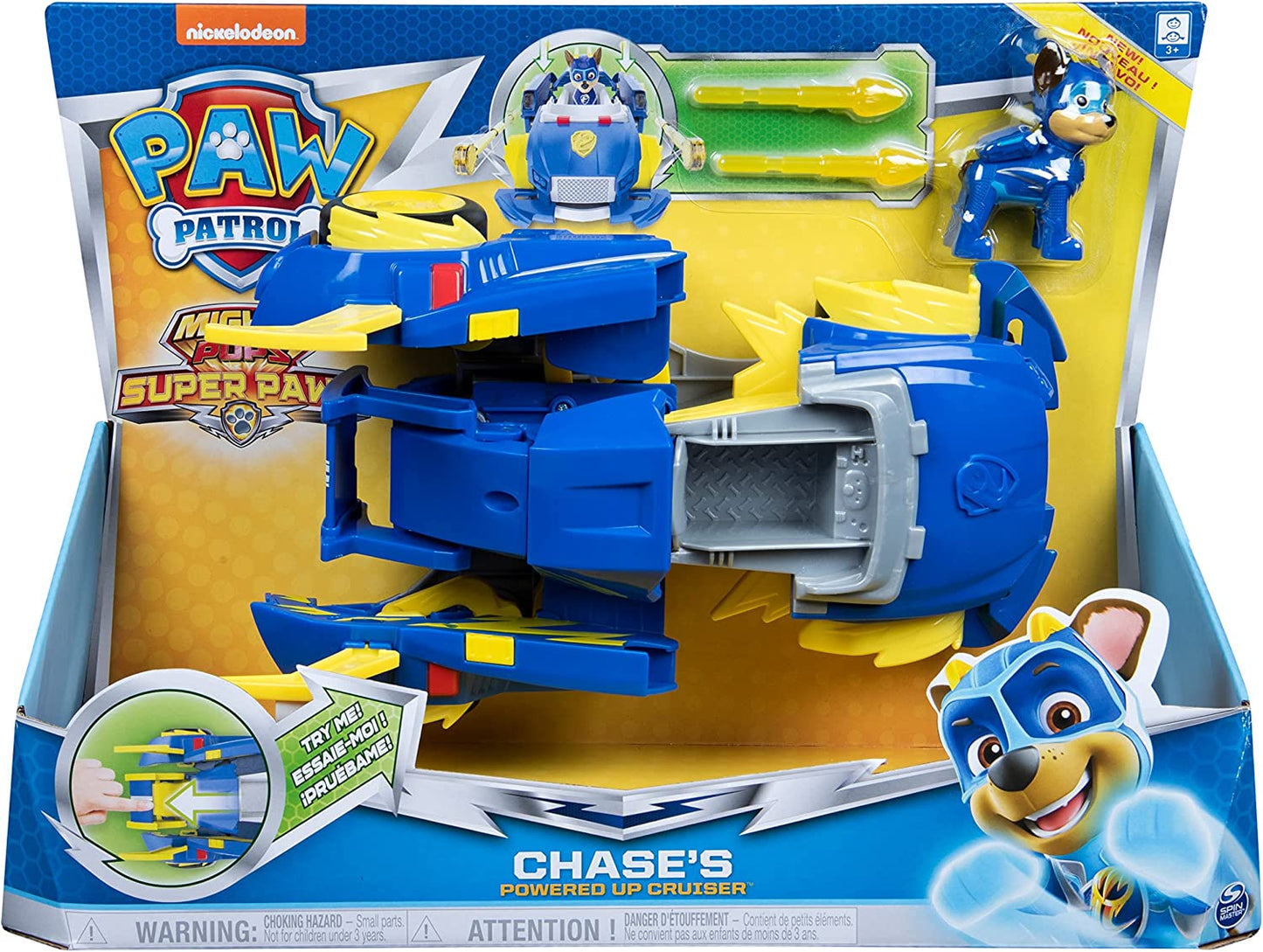 Paw Patrol, Mighty Pups Super Paws - Chases Powered Up Fahrzeug, Spielfahrzeug