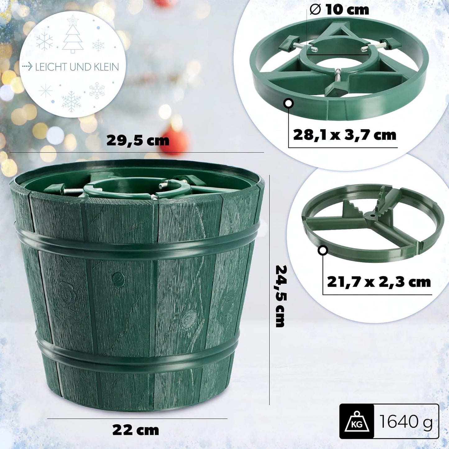 Weihnachtsbaumständer, Baumhöhe bis 240cm /Grün