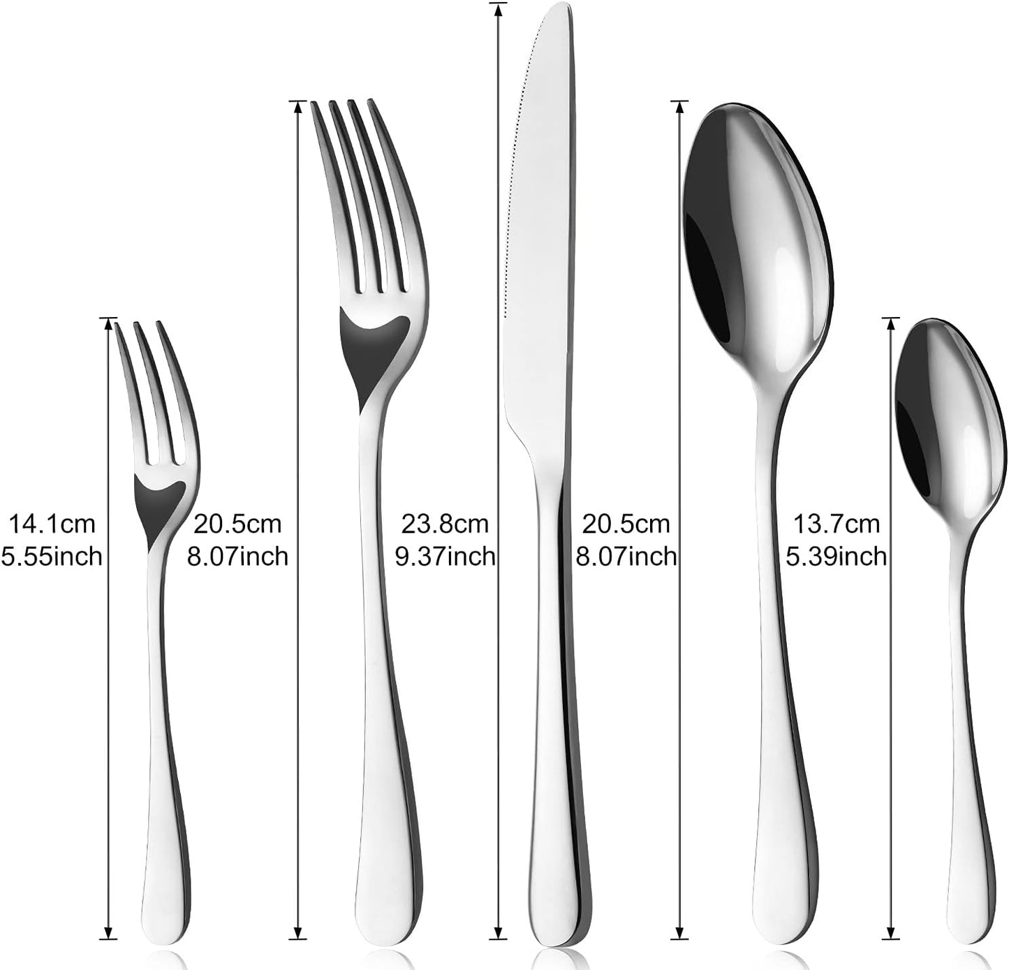 30-teiliges Besteck Set, Farbe: 30 Teilig Silber, Grösse: 30 Stück
