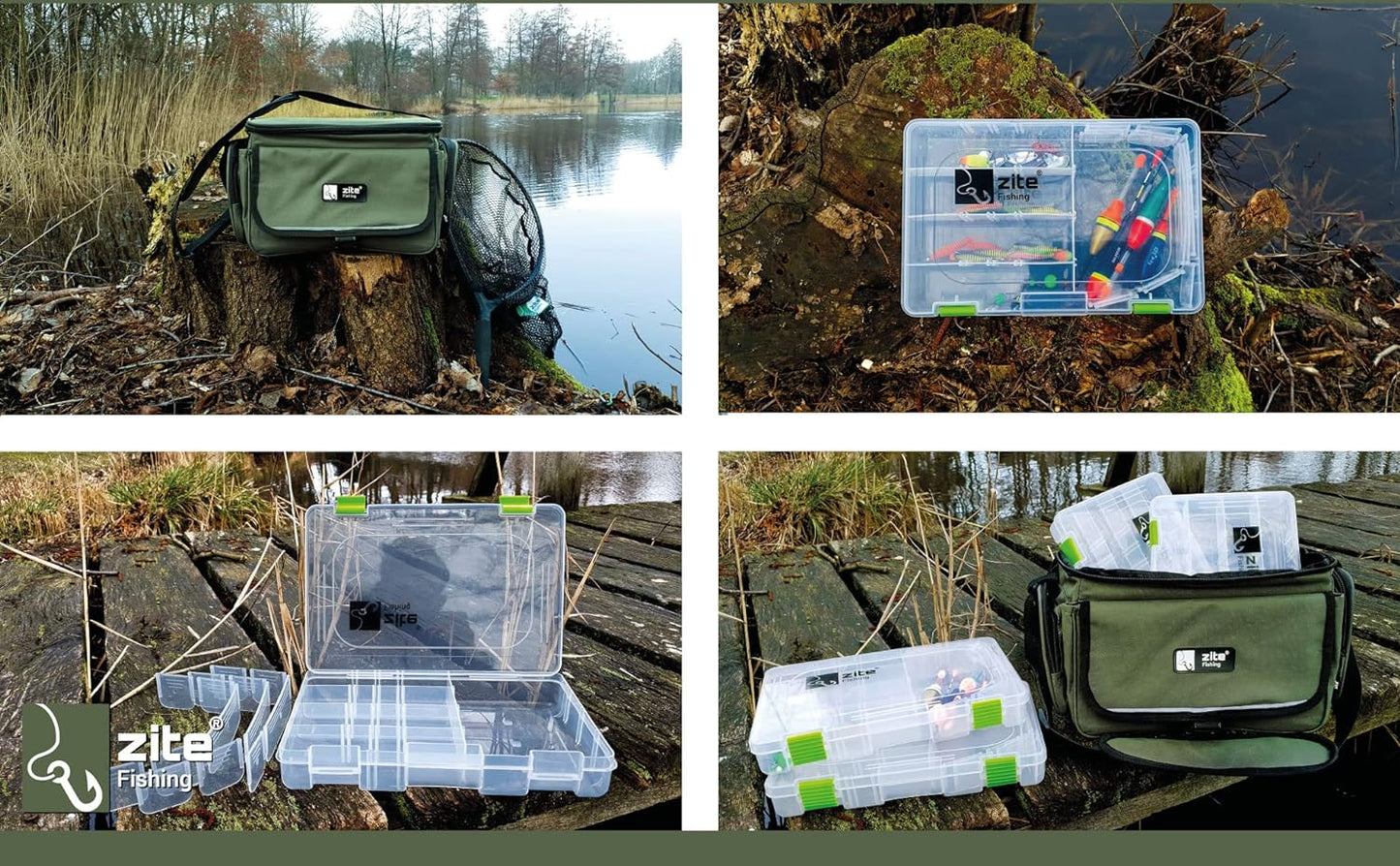 Fishing Angeltasche mit 4 Tackle-Boxen