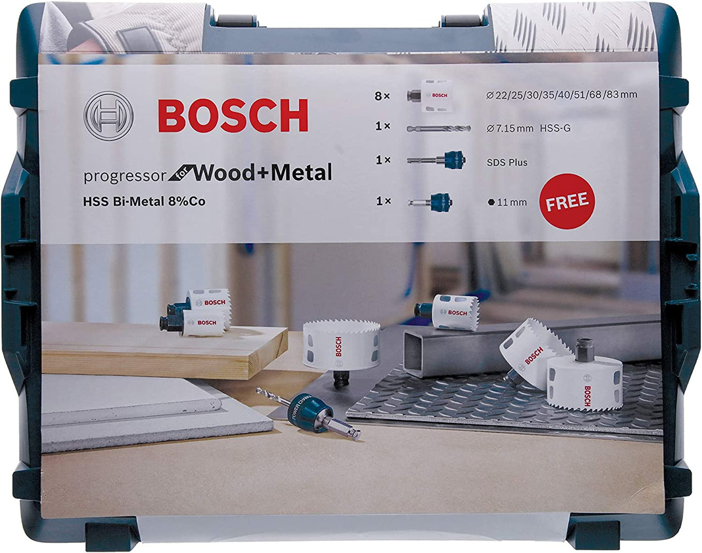 Lochsägen-Set Progressor for Wood & Metal Elektriker, 11-teilig