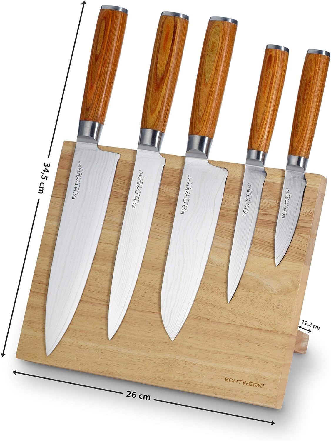 Damastmesser Set, Griff - hell, Single