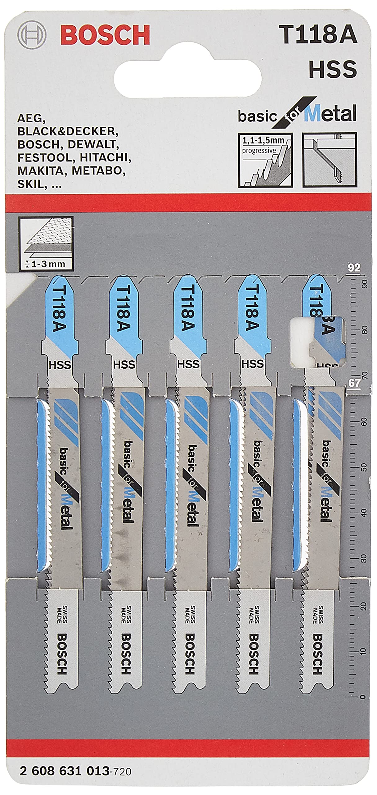 Stichsägeblatt T 121 AF Speed for Metal, 92mm