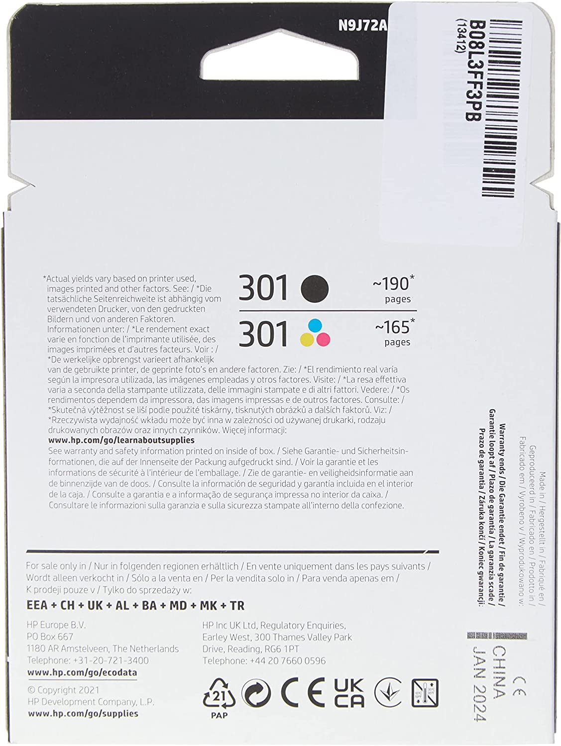 Tinte Combopack Nr. 301 (N9J72AE)