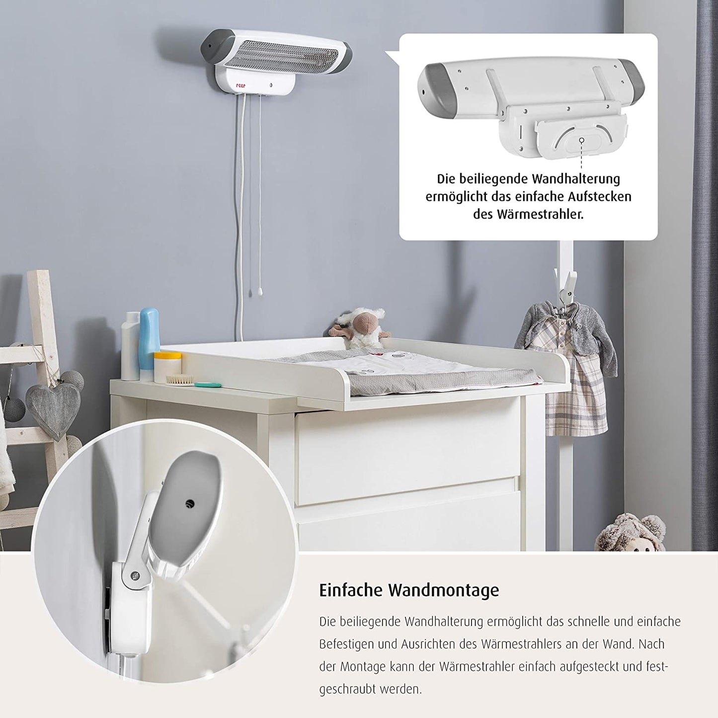 FeelWell 2in1 Wickeltisch-Wärmestrahler, Heizstrahler