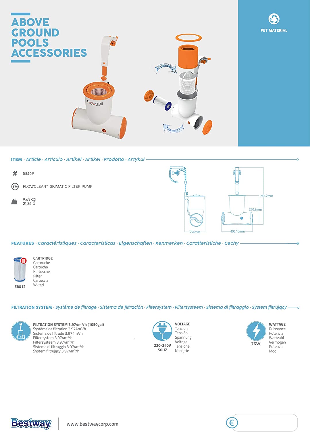 Flowclear Einhängefilter Skimatic, Wasserfilter