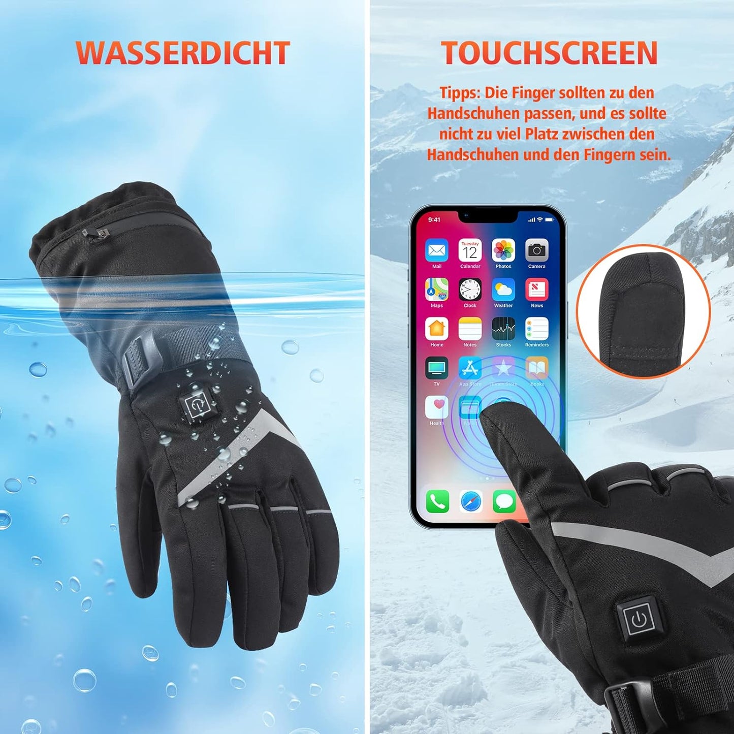 Beheizbare Handschuhe, M