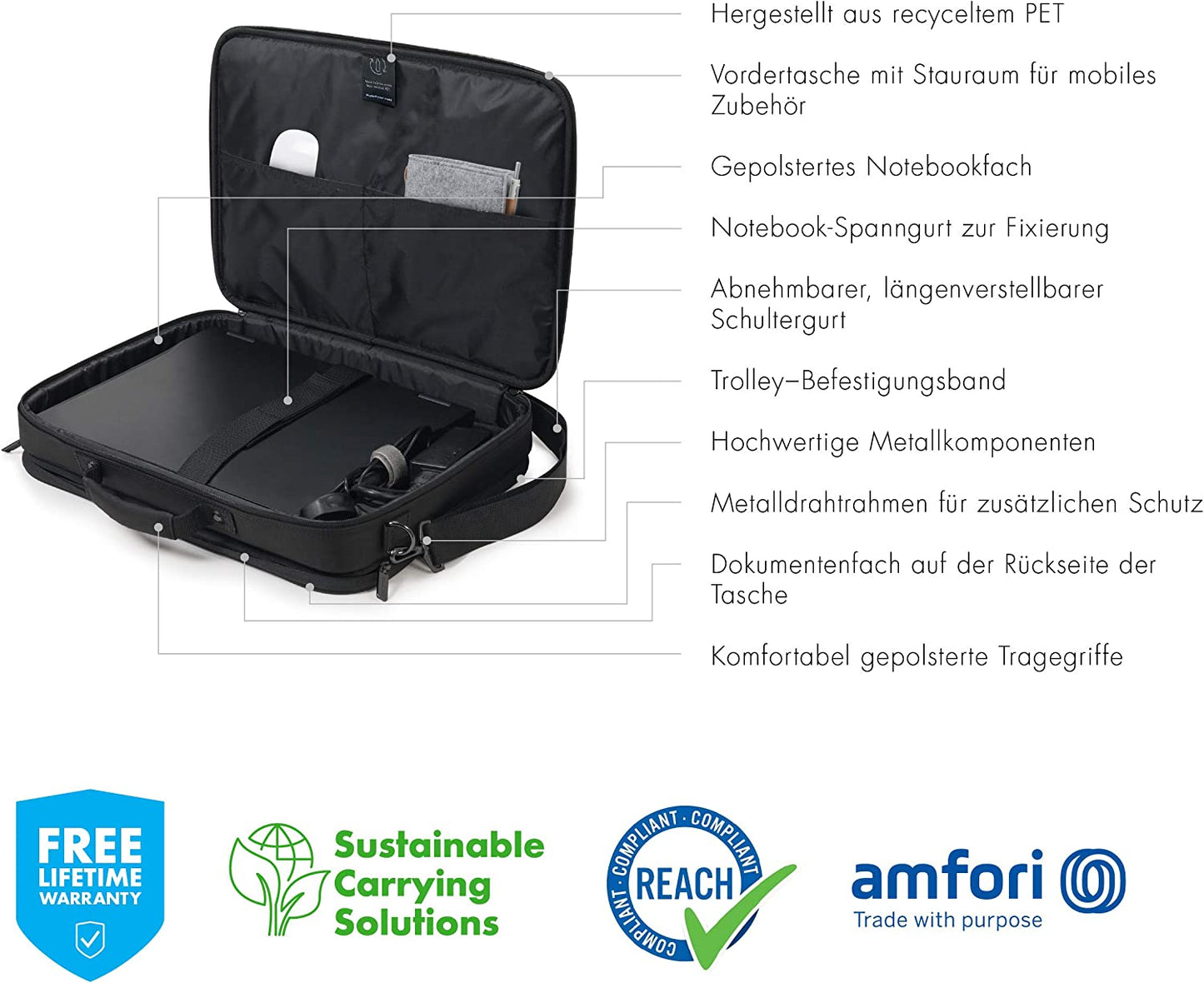 Eco Multi Plus BASE, Notebooktasche, Multi Plus 15-17.3 inches Schwarz