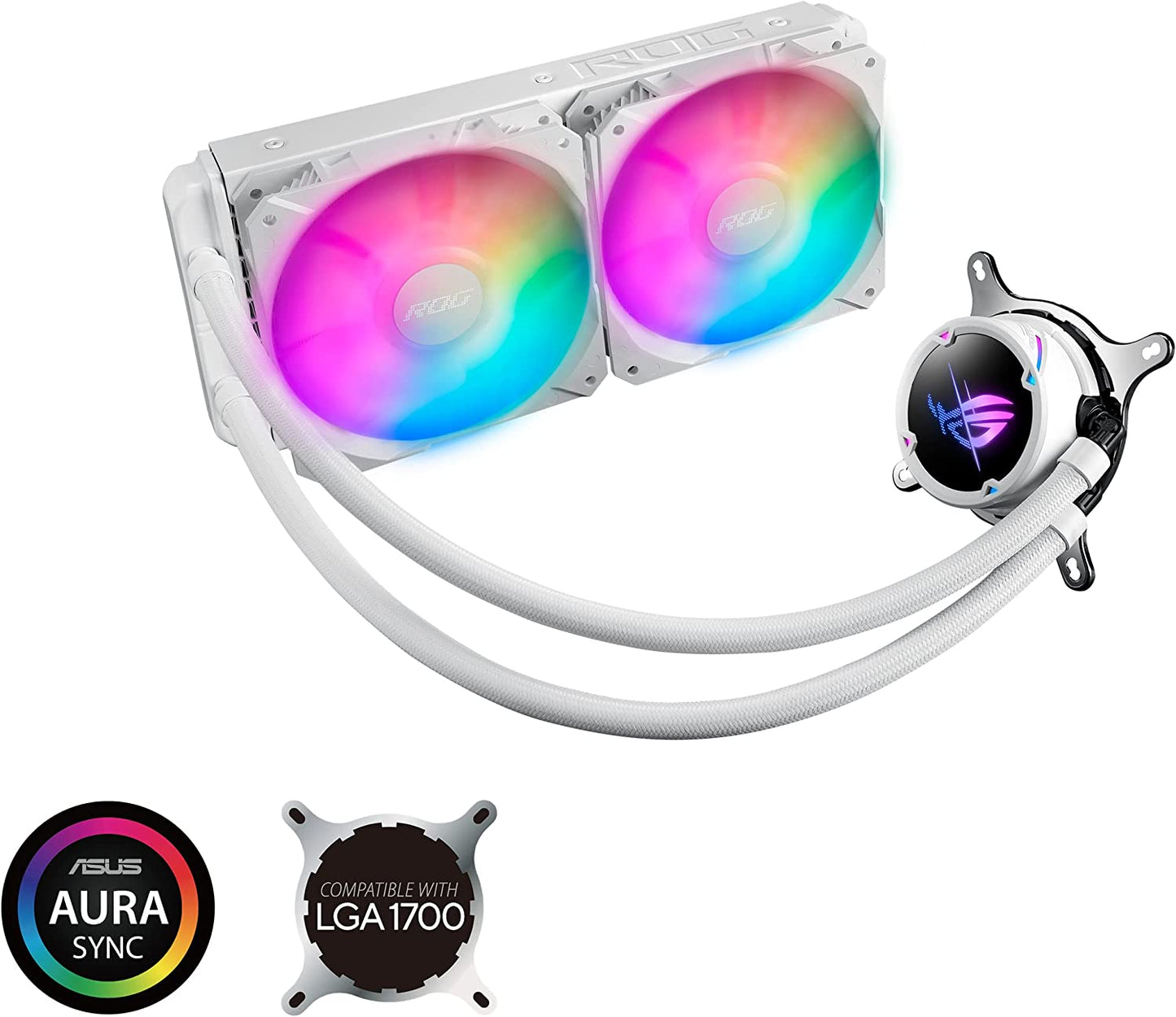 ROG STRIX LC II 240 ARGB White Edition 240mm, Wasserkühlung, 2 Lüfter ROG Strix LC II ARGB White Weiss