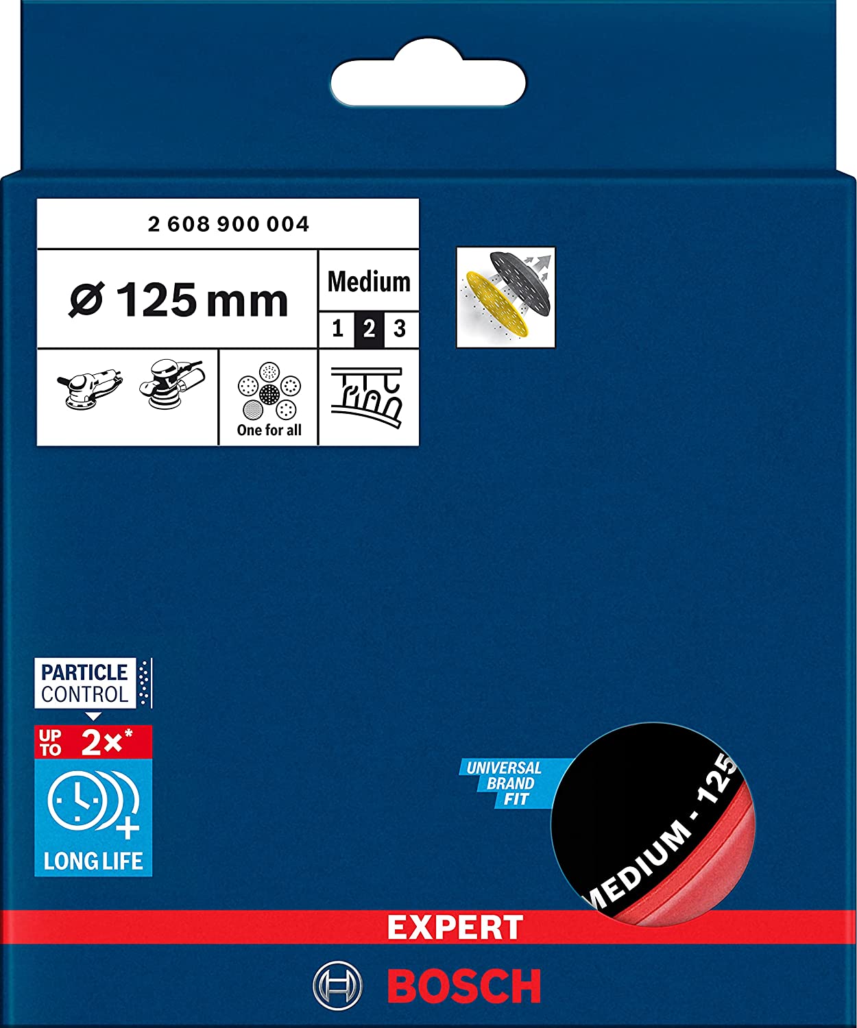 Expert Multiloch Universalstützteller, mittelhart, Ø125mm, M8+5/16", Schleifteller