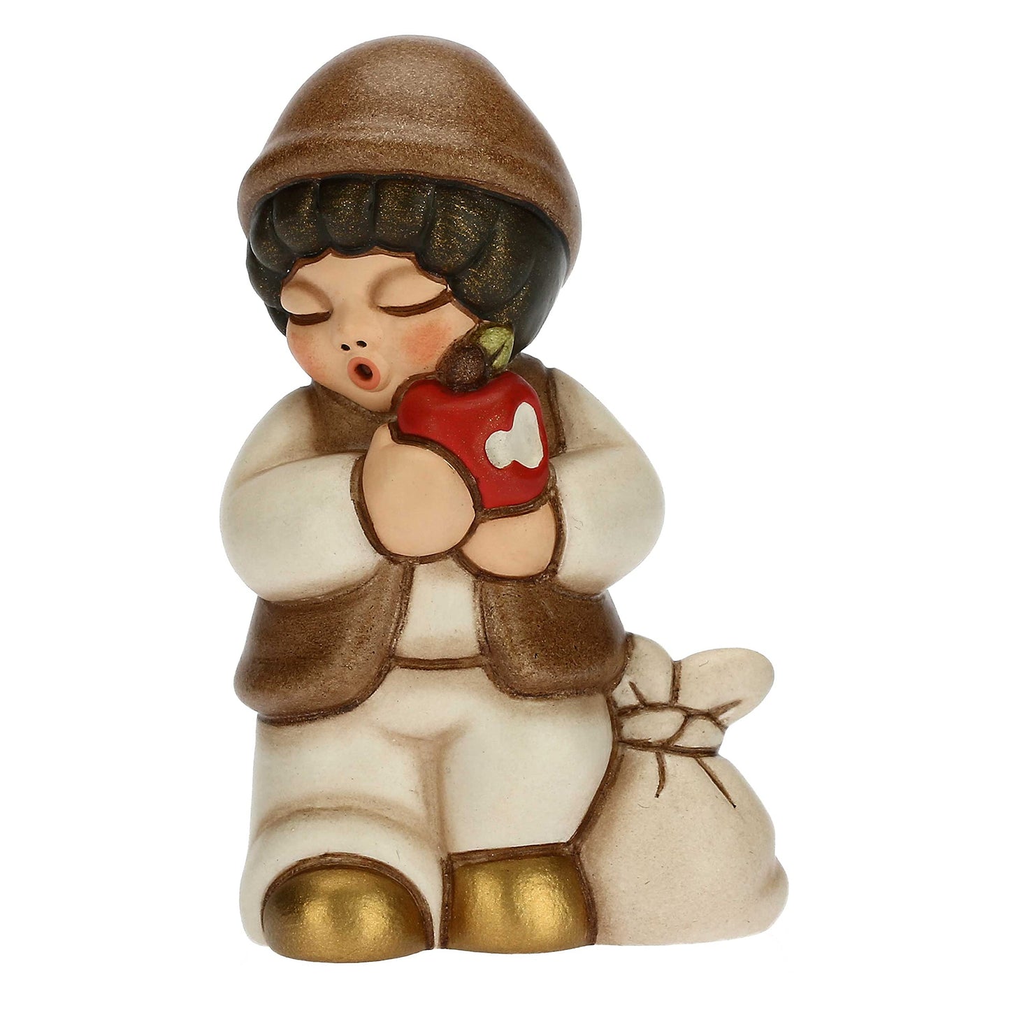Krippenfigur Kind mit Apfel