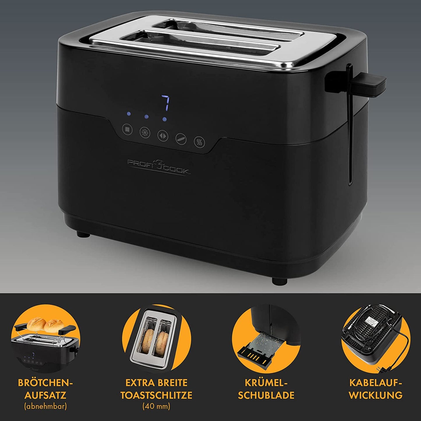 PC-TA 1244, Toaster, Schwarz