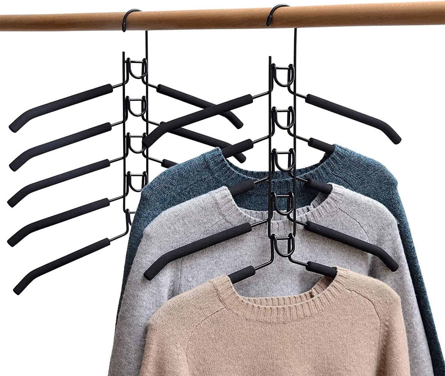 Kleideraufbewahrung, Kleideraufbewahrung, Schwarz, 2 Pack