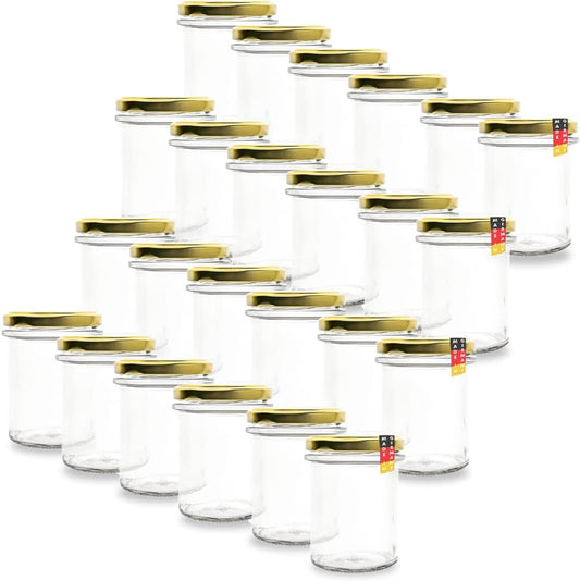 24er Set Sturzgläser, Goldene Deckel, 24er Set
